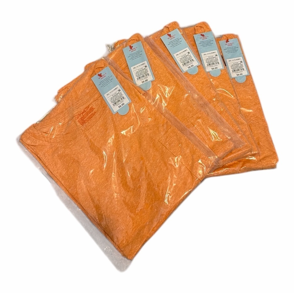 CAT & JACK CASE PACK 6 light orange XXL 16/18 Husky boys shirts - Picture 1 of 3